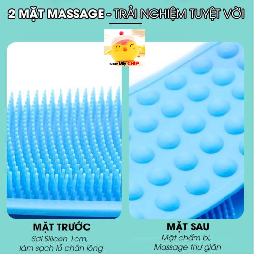Dây Tắm Cọ Lưng Silicon Mềm Mại ❤️RẺ VÔ ĐỊCH❤️ Dây Chà Lưng Massage 2 Mặt Gai An Toàn Cho Da Và Không Độc HạI