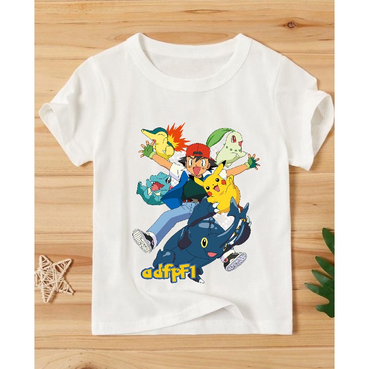 áo thun bé trai in hình pokemon thun co giản 4 chiều thoải mái P03