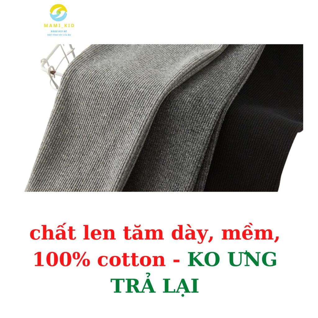 quần legging bé gái len tăm dày đẹp, siêu co giãn, 10-38kg