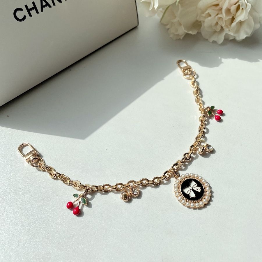 Phụ Kiện Dây Xích Trang Trí Túi Xách / Móc Khóa Hình Quả Cherry Nhỏ DIY