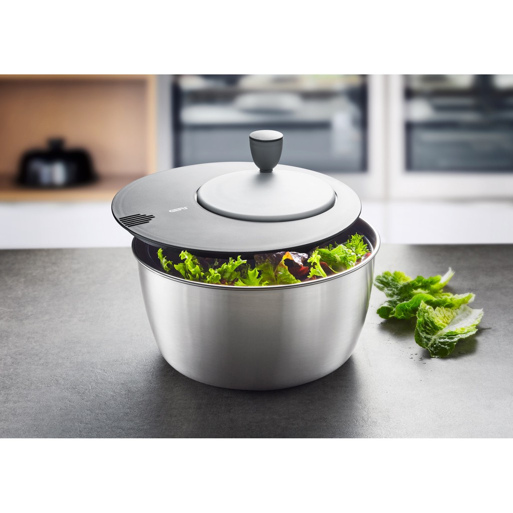 Rổ rửa, quay rau Salad tích hợp bát trộn Inox Gefu 3 in 1