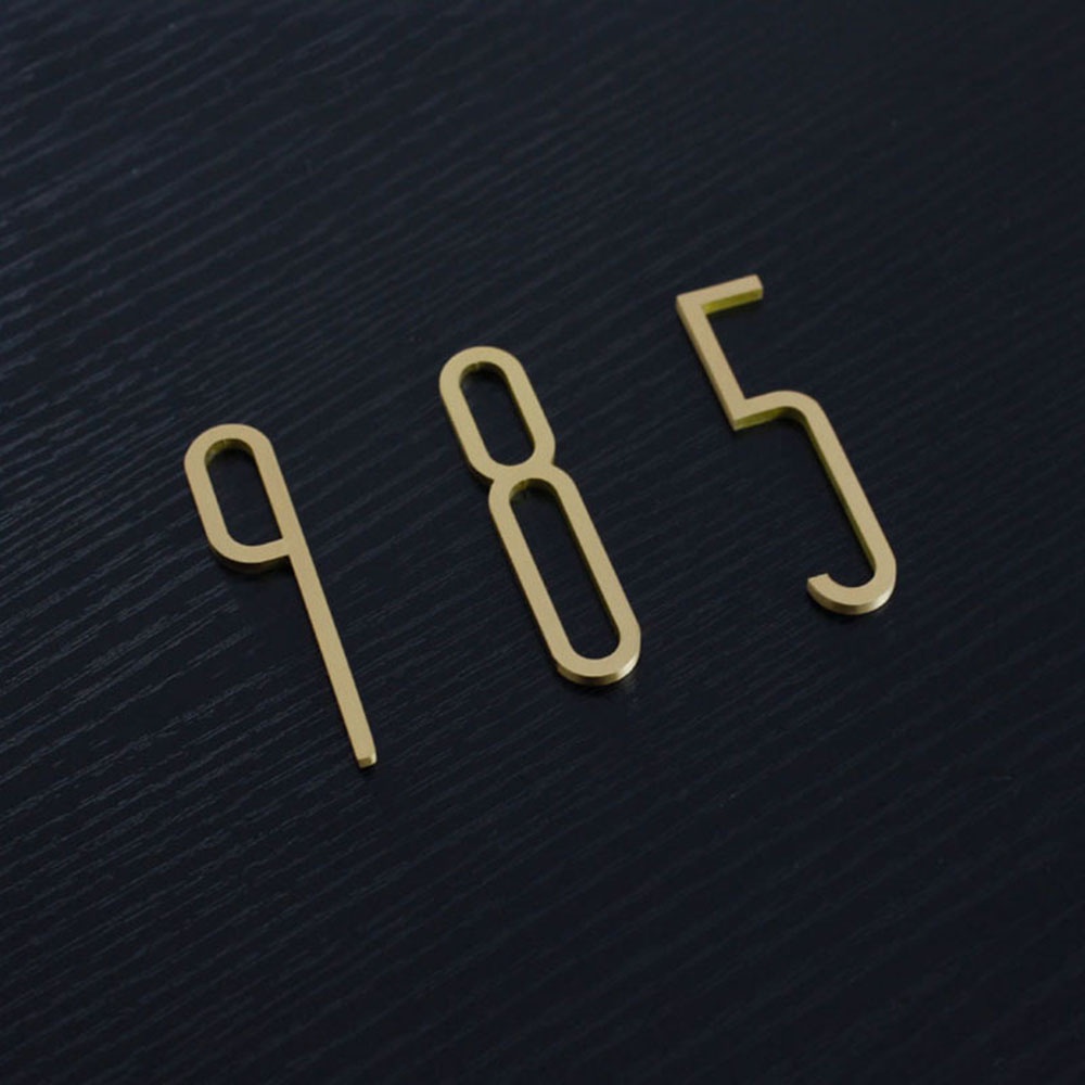 Biển số nhà bằng đồng thau 0-9 7cm phong cách Bắc Âu sáng tạo