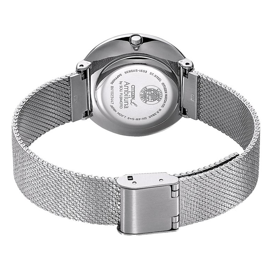 Đồng Hồ Nữ Citizen Đính Kim Cương Dây Thép Không Gỉ EM0640-82D - Mặt Xà Cừ (Sapphire)