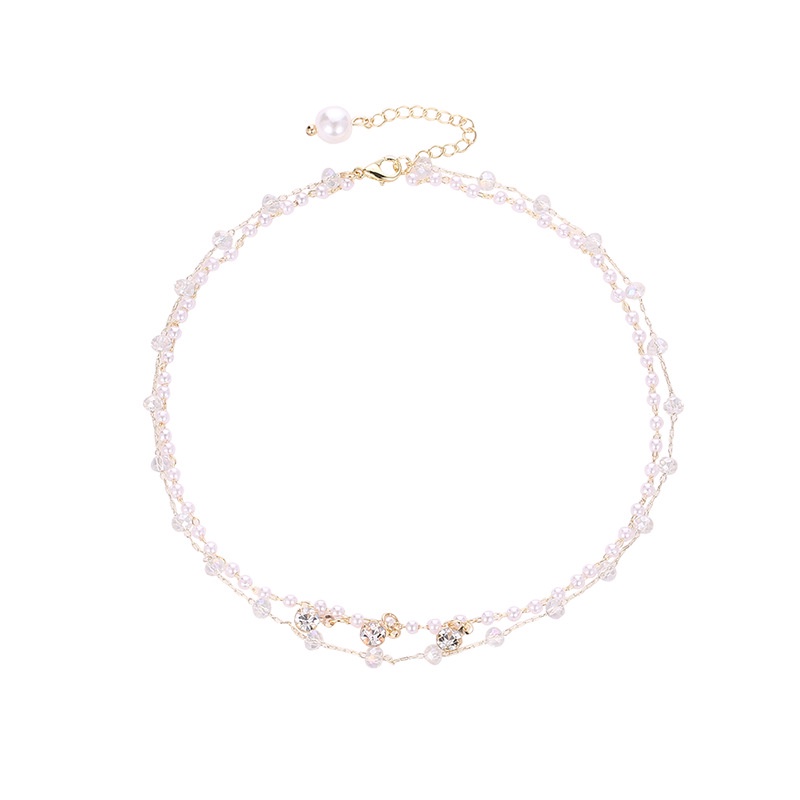 Vòng Cổ Choker Nhiều Lớp Đính Ngọc Trai Thời Trang Hàn Quốc Cho Nữ