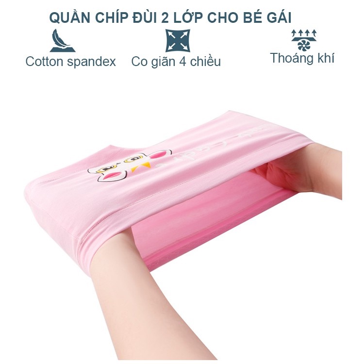 Set 4 Quần Chip Đùi Cao Cấp Cho Bé Gái - Quần Chip Bé Gái Cotton Trơn Mịn, Co Giãn 4 Chiều, Thấm Hút Link Card - Timikid