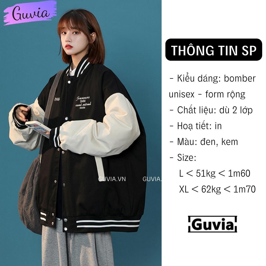 Áo Khoác Bomber 1983 Chất Dù 2 Lớp Nam Nữ Form Rộng Unisex, Áo Gió Chống Nắng Ulzzang GUVIA