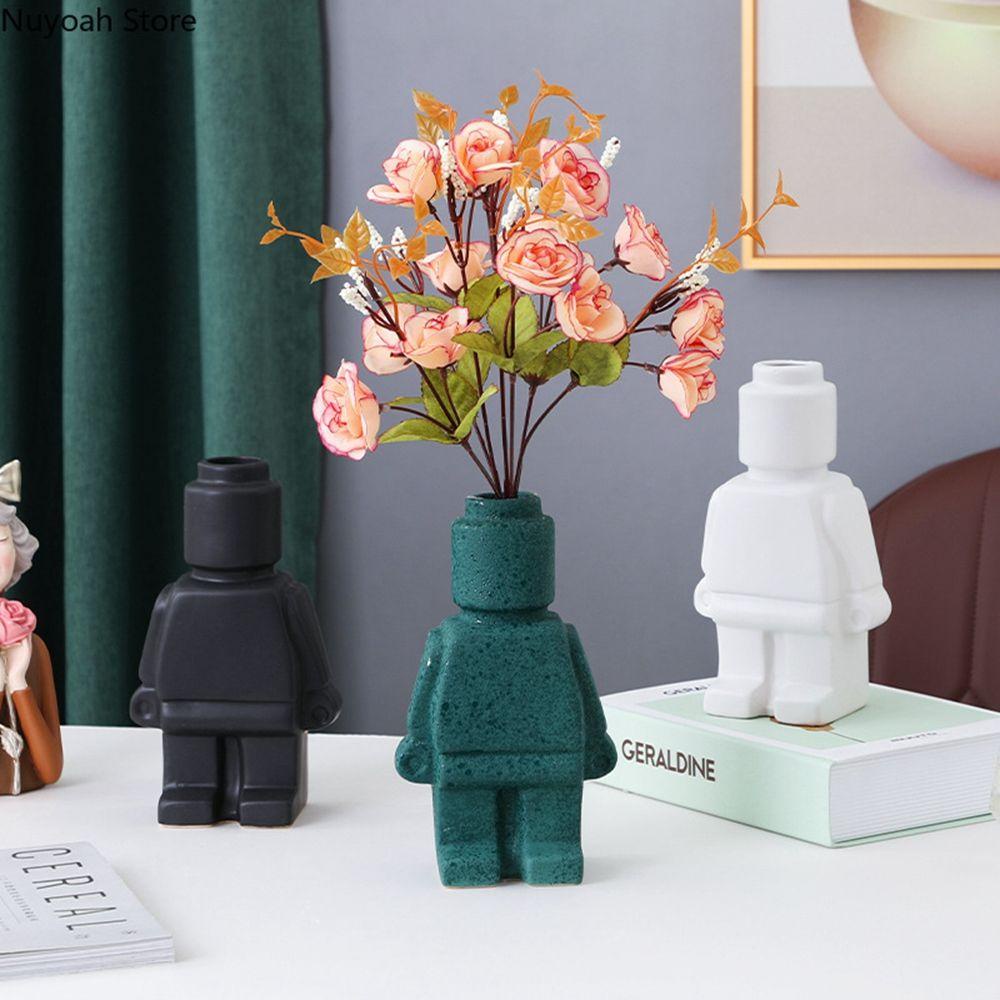Bình Hoa Bằng Sứ Hình Robot Sáng Tạo Trang Trí Phòng Khách / Phòng Ngủ|Phụ Kiện Chuyên Dụng Chất Lượng