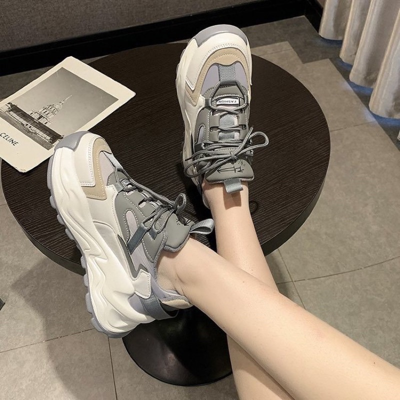 Giày thể thao nữ ulzzang 2021 - Giày nữ đế cao buộc dây