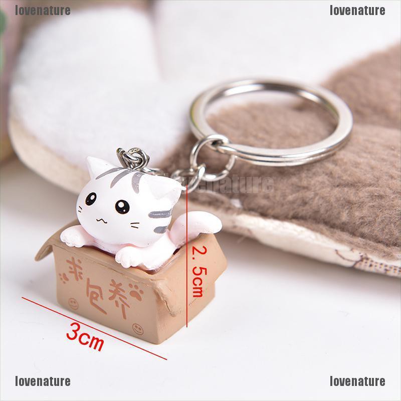 💥💥Móc khóa tích hợp dây treo cặp hình chú mèo chui trong hộp đáng yêu