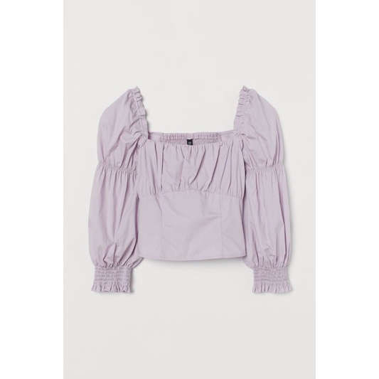 Áo H&M hàng order chuẩn hãng hàng có sẵn tay bồng màu tím | BigBuy360 - bigbuy360.vn