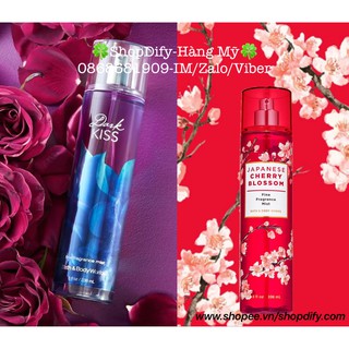 {Hàng Mỹ chính hãng} Xịt Thơm Nước Hoa Toàn Thân BBW Bath & Body Works DARK KISS, JAPANESE CHERRY BLOSSOM Mist 236ml