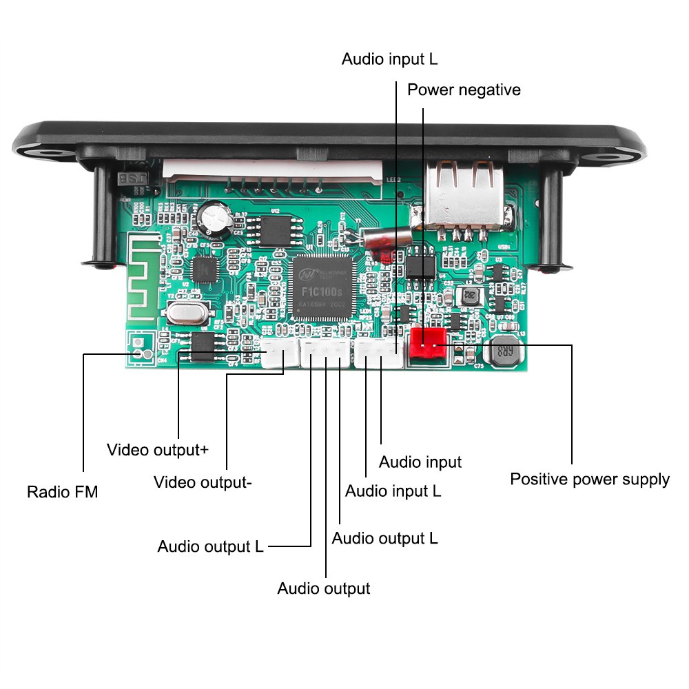 Bảng mạch giải mã âm thanh Bluetooth MP5 Kèm Điều Khiển Từ Xa DC 5V Sang 12V Bluetooth 5.0 USB TF FM Radio