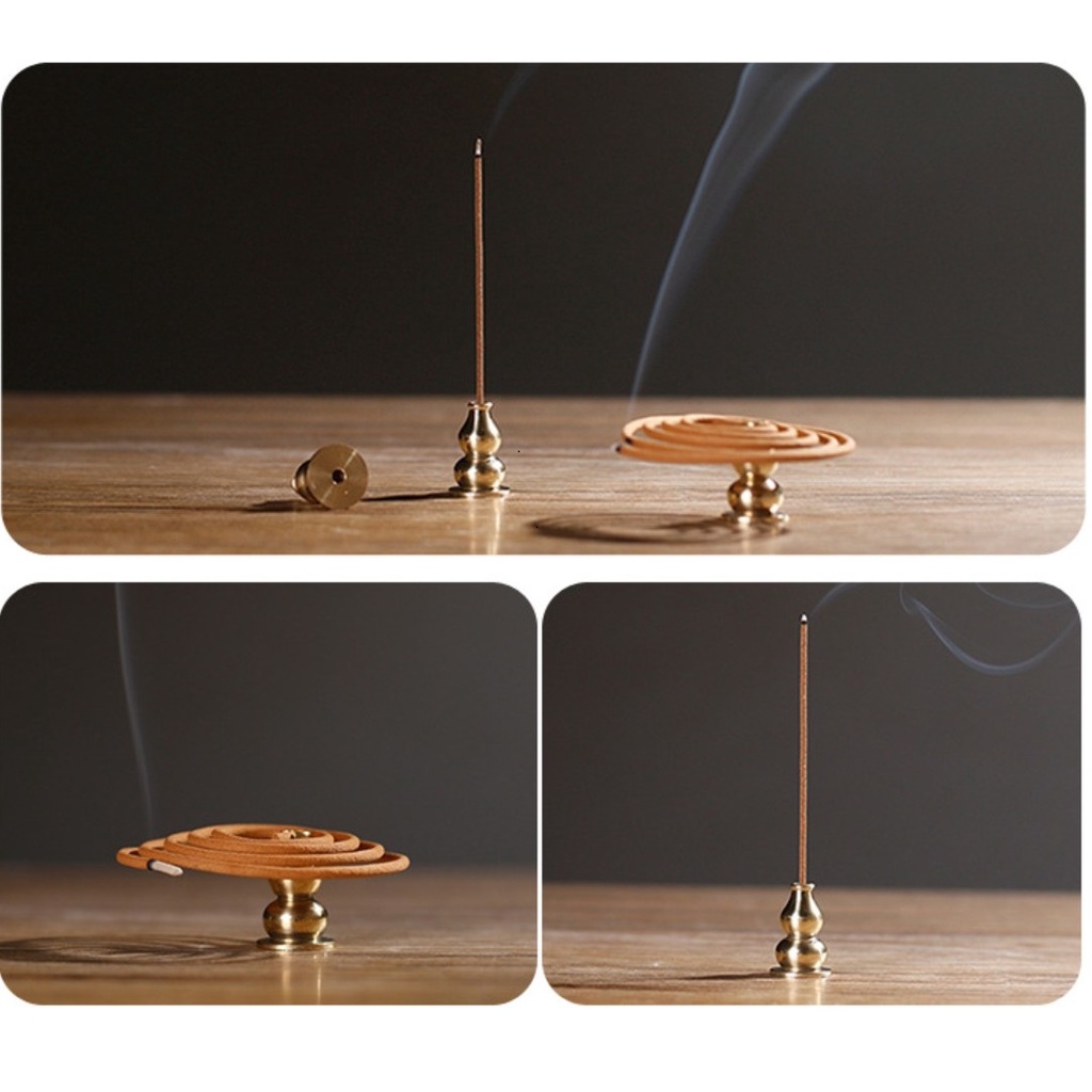 Đế cắm nhang, Lư đồng nguyên khối, trụ đồng thấp nhang, cài tháp nhang, vòng nhang trầm