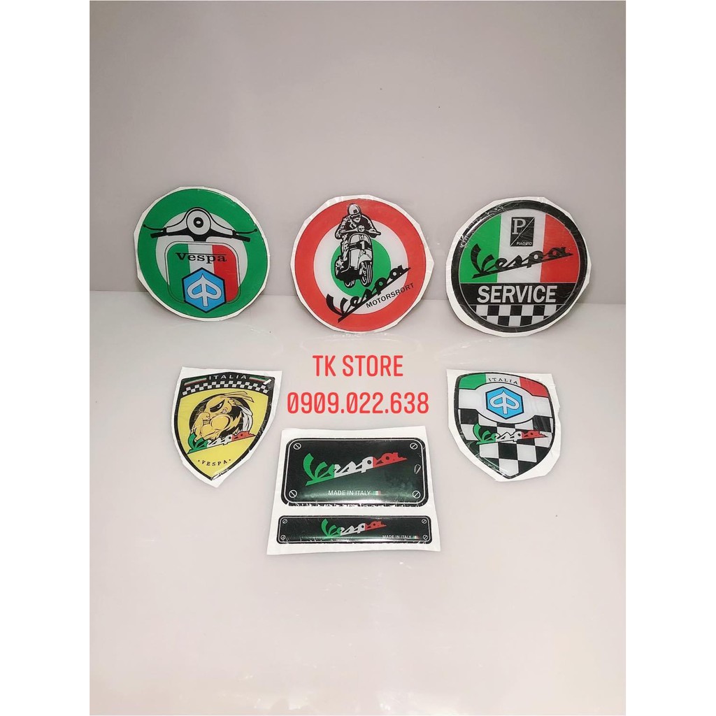 Logo tem nổi trang trí vespa