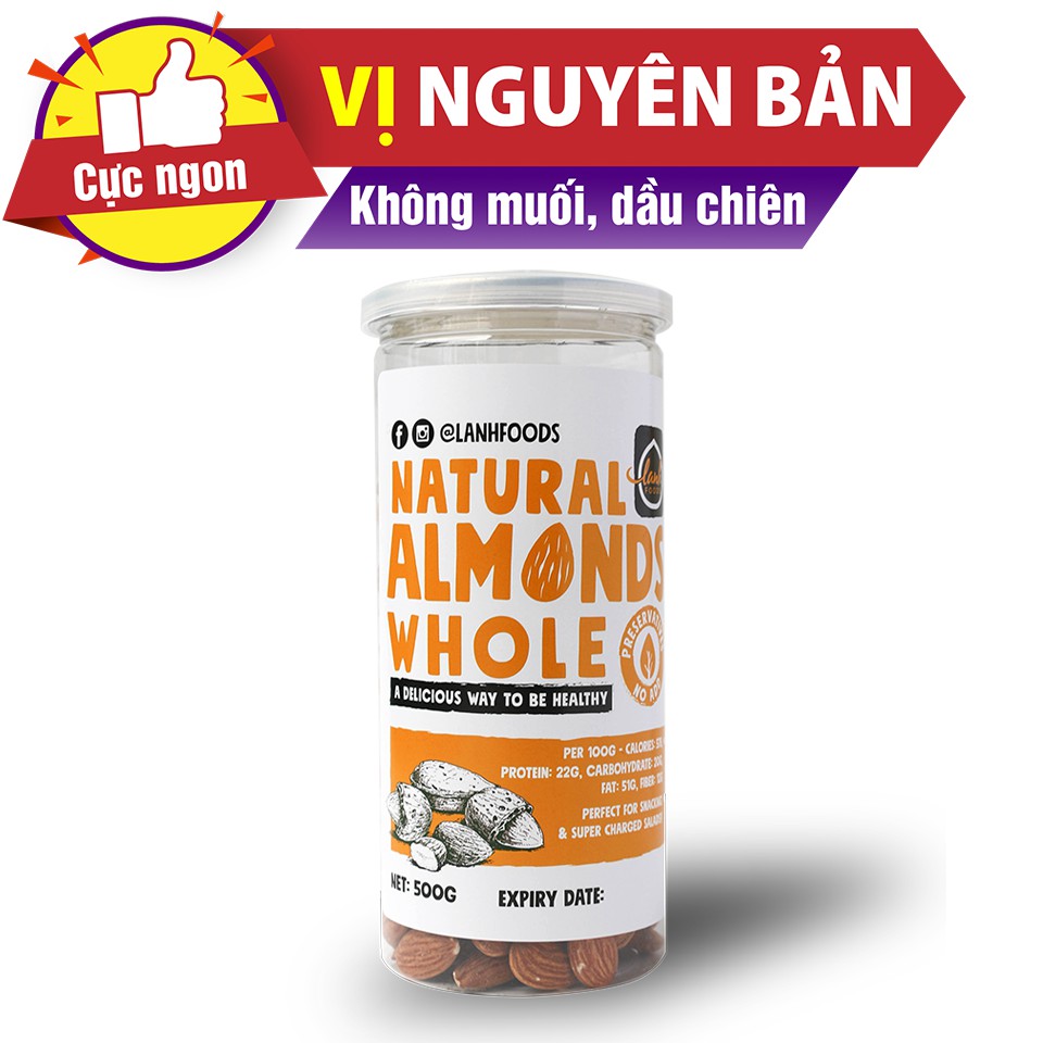 Hạnh Nhân Lõi Hữu Cơ - Nhập Khẩu USA - Lanhfoods | BigBuy360 - bigbuy360.vn