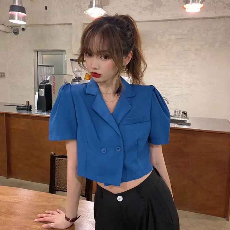 Áo Khoác Vest Tay Ngắn Phong Cách Thời Trang Mới Cho Nữ
