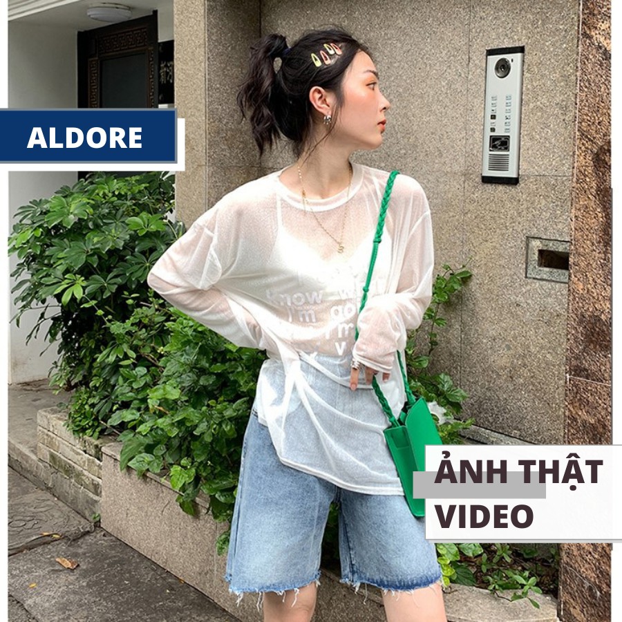 Quần short jean nữ ống rộng rách gấu MSHA3