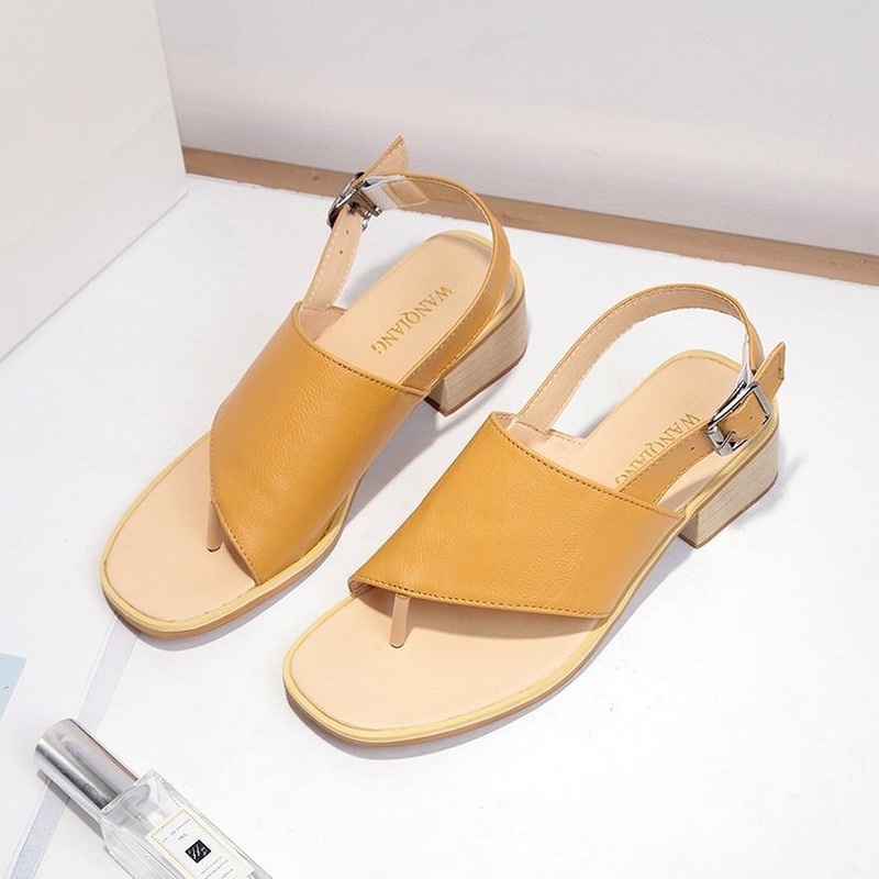 Big Size 35-42 Giày Sandal nữ mũi vuông thời trang hở gót phối dây màu đen - Giày nữ Trắng