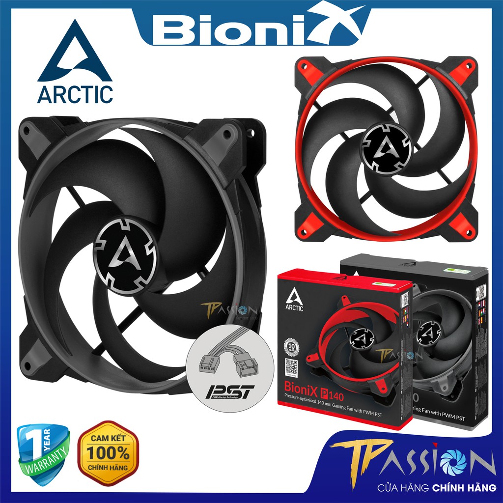 [Mã ELHAMS5 giảm 6% đơn 300K] Quạt Fan case 14cm Arctic BioniX P140 PWM PST - Chính hãng, quạt tản nhiệt điều tốc PWM