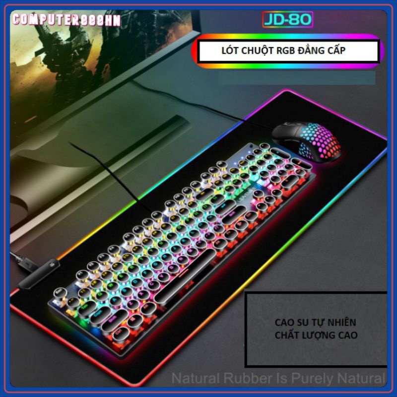Bàn di chuột Gaming RGB bo viền Led sáng cỡ lớn (80 x 30 cm) - Bàn di Chuột chơi Game Led nhiều màu