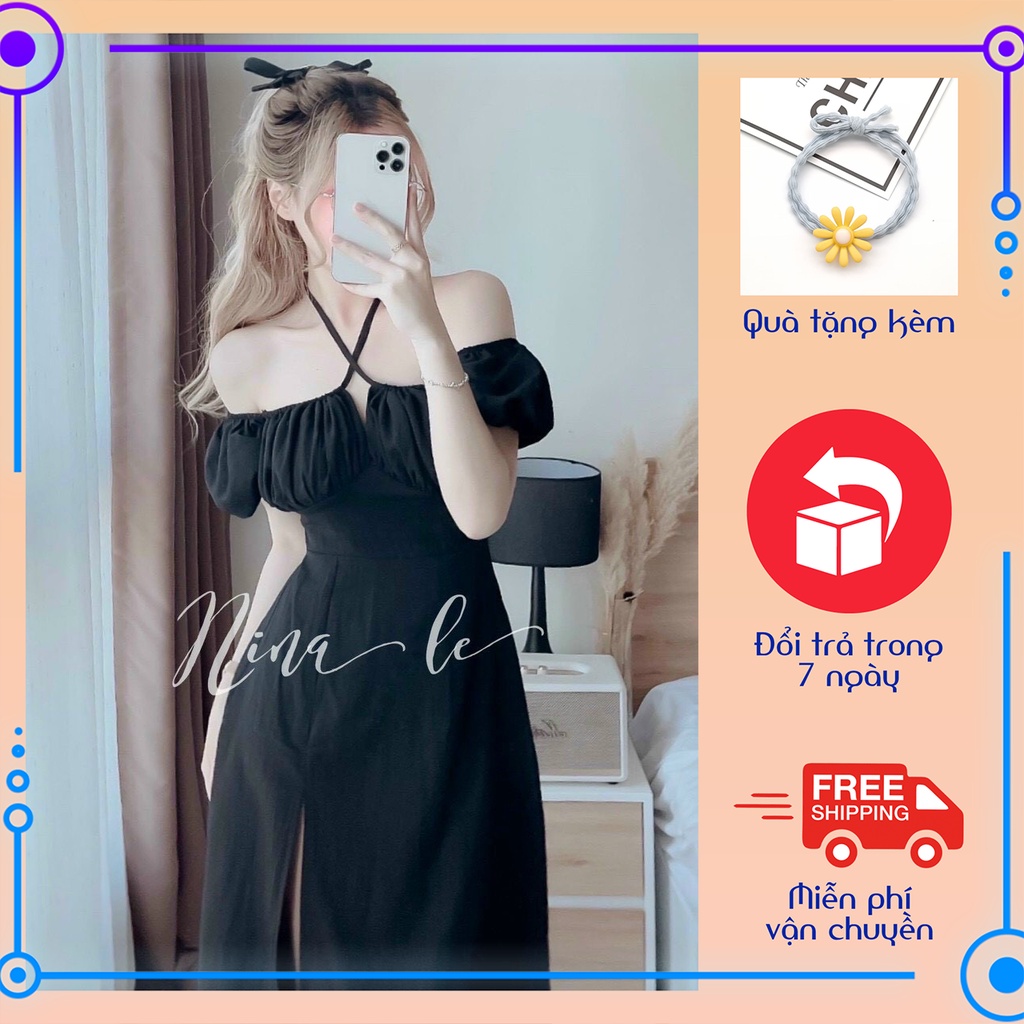Đầm cổ yếm dây chéo maxi dáng dài ChemMix thiết kế siêu xinh cho nàng đi biển, hẹn hò, dạo phố
