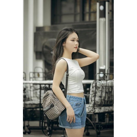 Áo croptop cổ tim sát nách ba lỗ siêu tôn dáng co dãn thoải mái, thời trang nữ YUNA A029