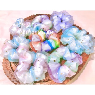 (Ảnh thật shop chụp)Buộc tóc Scrunchie cầu vòng 2 lớp🌈🌈🌈