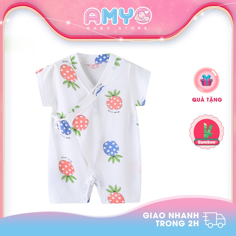 Bodysuit cho bé sợi tre AMYO kimono yukata cho bé đầy tháng 3 6 9 12 tháng thôi nôi 11.BDM01.07-1