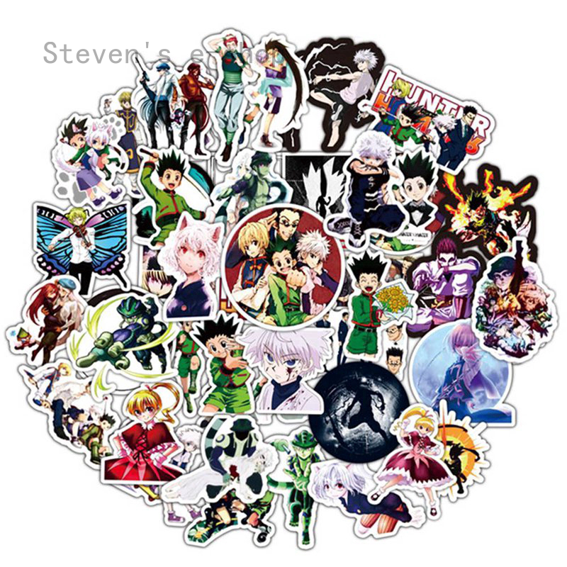 Set 50 sticker hình nhân vật trong truyện tranh Hunter x Hunter dán trang trí chống thấm