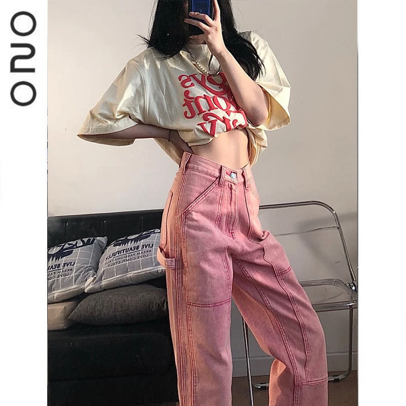 Quần Jean Ống Rộng Phong Cách Hip Hop Thời Trang Xuân Thu Cho Nữ
