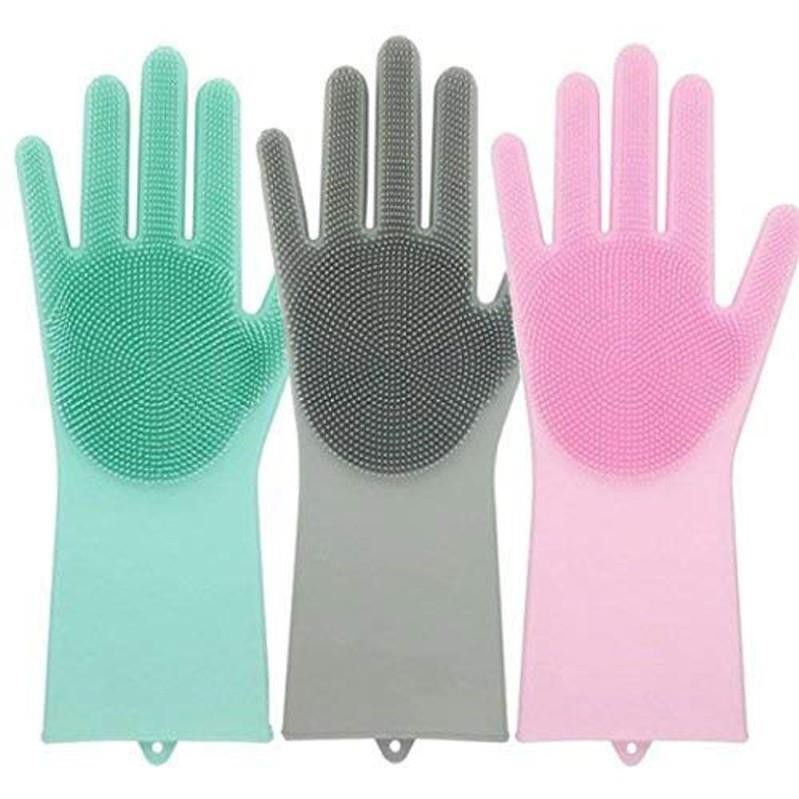 Găng Tay Silicon Rửa Bát Tạo Bọt (1 Đôi) - HV Store 982