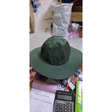 Nón tai bèo tình nguyện xanh đậm, mũ tai bèo mùa hè xanh đậm