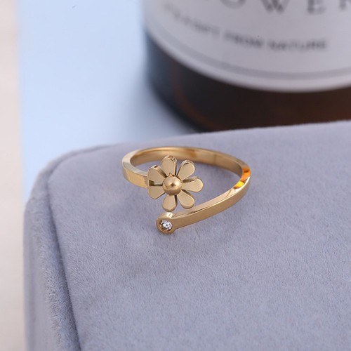 Nhẫn Hoa Cúc Thép Titan Ko Rỉ TT 3626