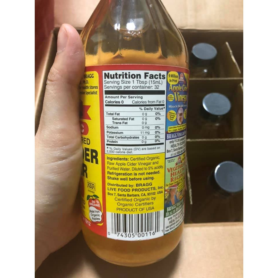 Giấm Táo Hữu Cơ Bragg - Hàng Mỹ- Dấm táo hữu cơ Bragg