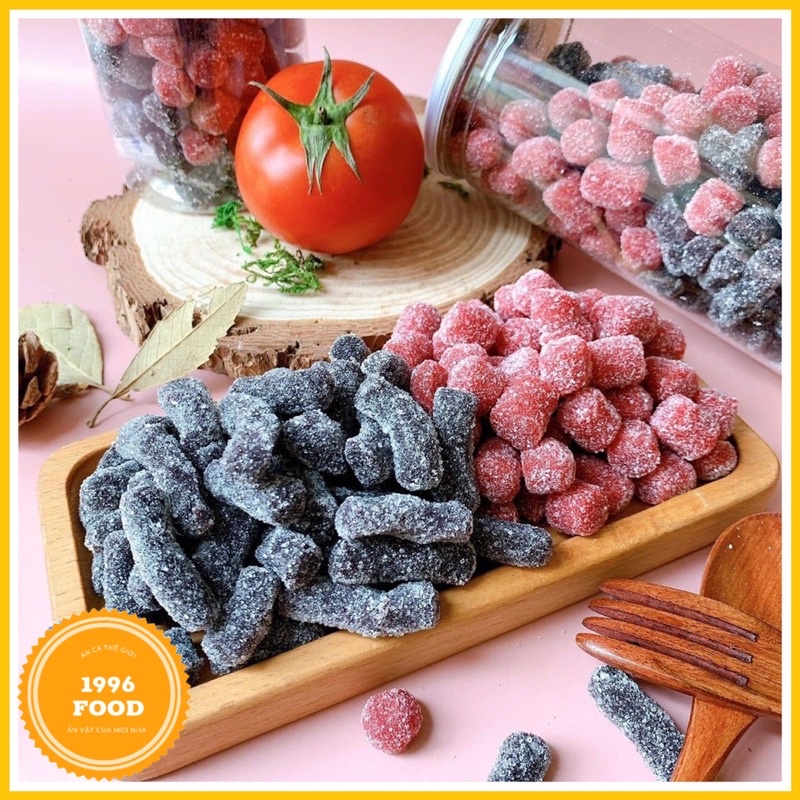 Kẹo dâu tây mix dâu tằm hũ 400g, Đồ ăn vặt vừa ngọ vừa rẻ Hà Nội 1996 Food