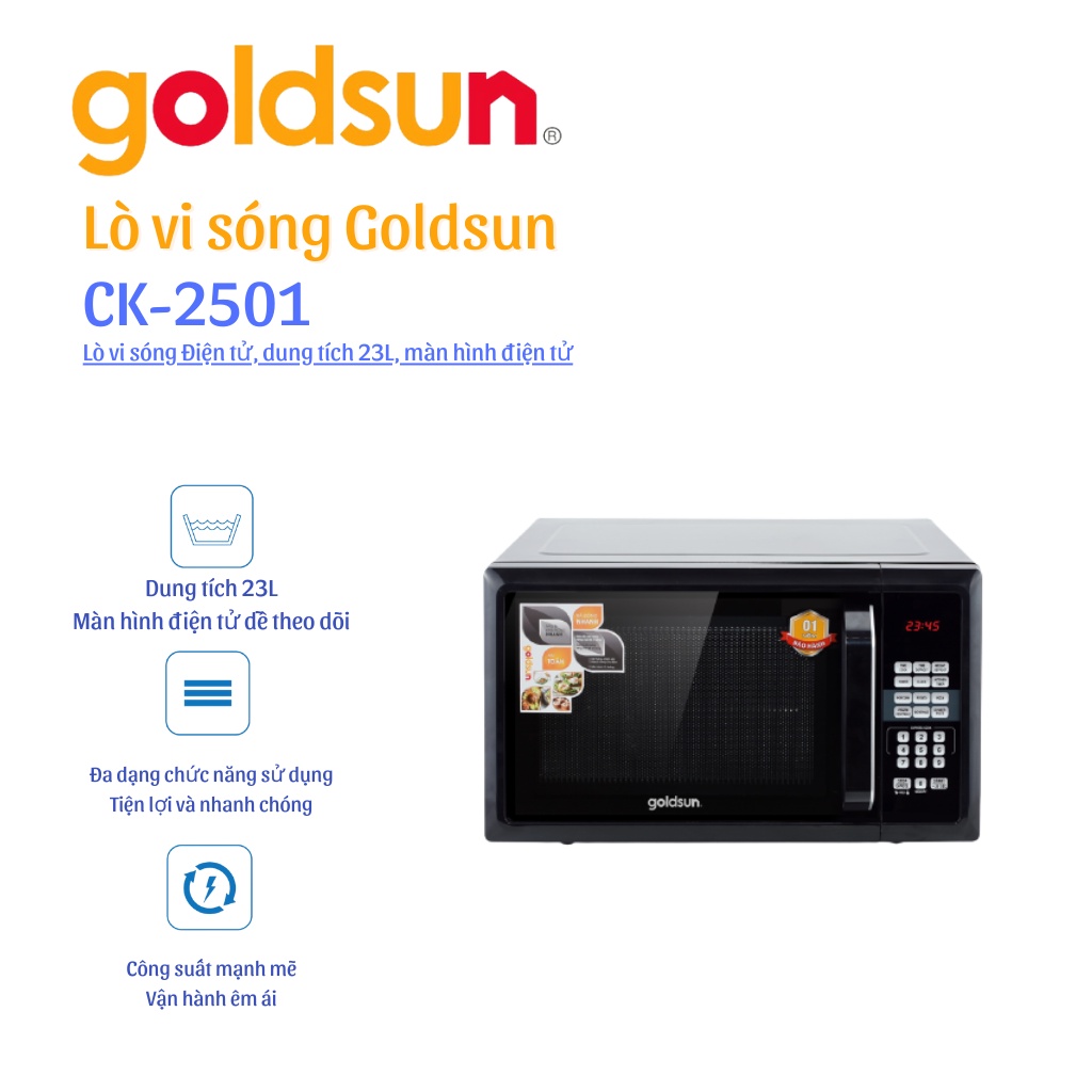 Lò vi sóng Goldsun CK2501 - Điện tử 23L Hàng chính hãng - Bảo hành 12 tháng
