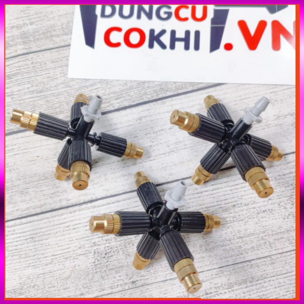 [GIÁ TỐT] 3 Béc phun sương 5 tia đồng, kèm khởi thủy gắn ống 6-8 ly, dùng tưới cây, tưới lan