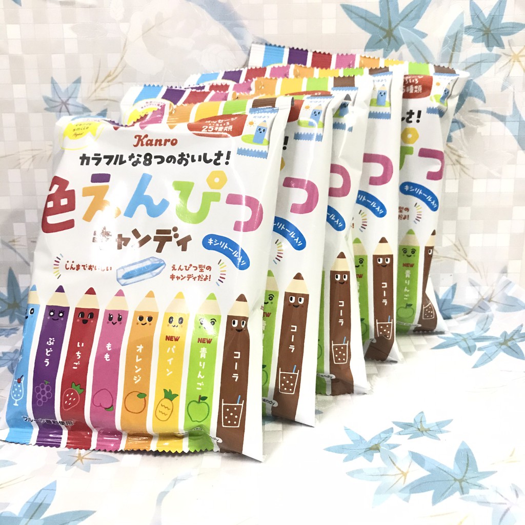 (DATE t6/2022) Kẹo bút chì trái cây Kanro Nhật Bản mix vị 80g