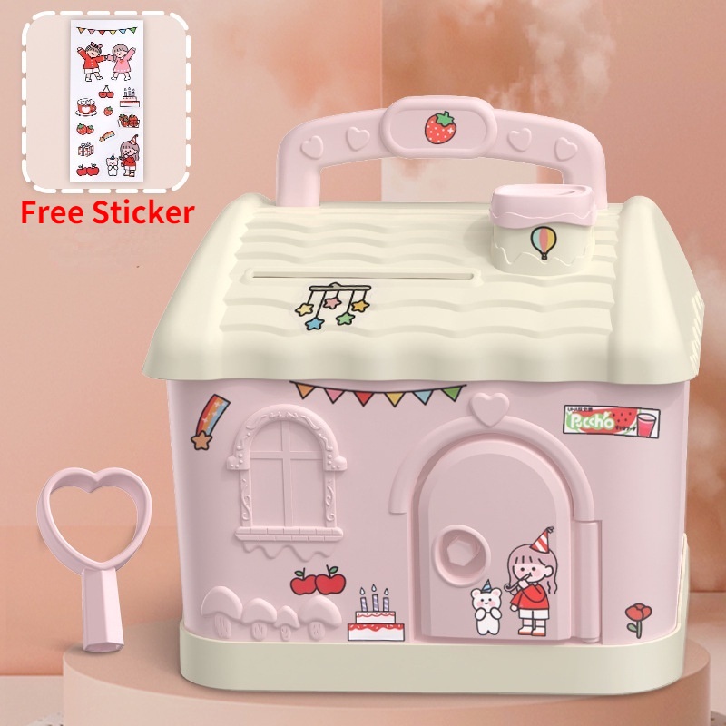 Hộp Đựng Tiền Tiết Kiệm Có Khóa Dễ Thương Dành Cho Bé Gái JP5