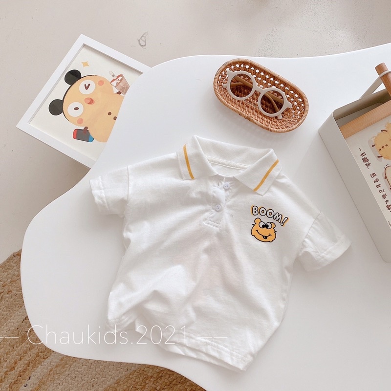 Áo phông cho bé,áo thun có cổ cho bé 10-20kg cổ viền đẹp in hình trước sau