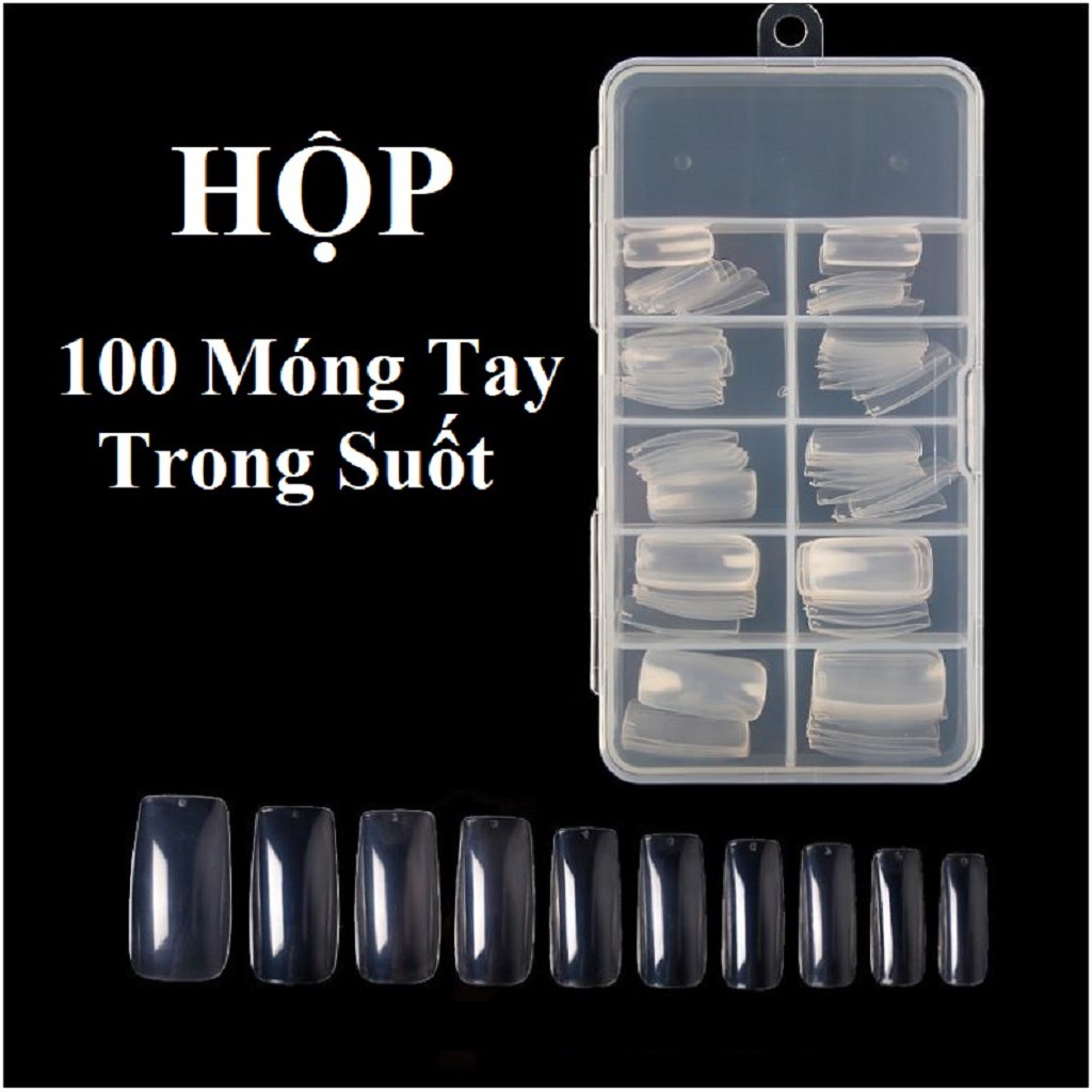 Hộp Móng Tay Giả 100 Móng Đủ Size
