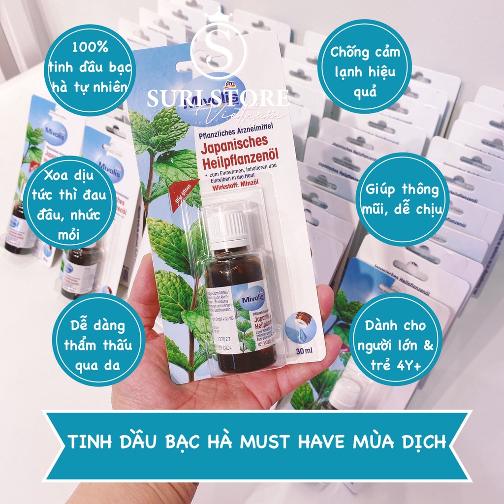 Tinh dầu bạc hà Mivolis Japanisches Heilpflanzenol 30 ml nội địa Đức