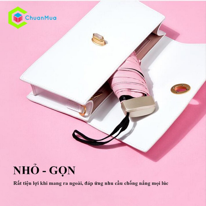 Ô Dù Che Mưa Ngăn Nắng Ngăn Tia UV Gấp Gọn Tiện Dụng