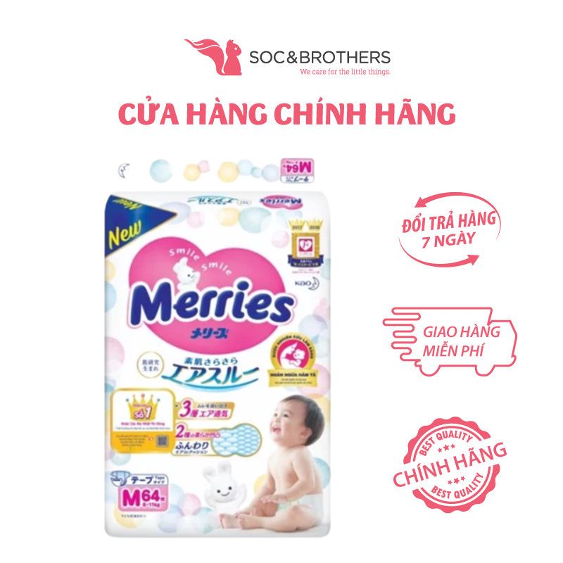 Bỉm dán Merries size M64