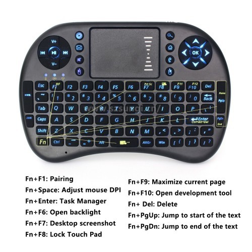 Bàn phím không dây Mini keyboard LED