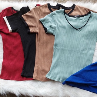 xả lỗ áo len tăm cộc tay dáng body chất đẹp