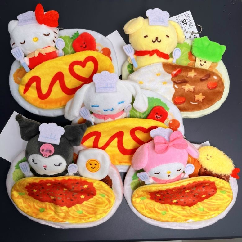 Đồ chơi nhồi bông Hình Đầu Bếp Sanrio Kuromi Hello Kitty Cinnamoroll