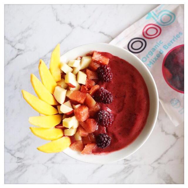 Hỗn hợp trái cây DÂU, VIỆT QUẤT, MÂM XÔI đông lạnh nhập khẩu New Zealand Oob organic Mixed berries 500g