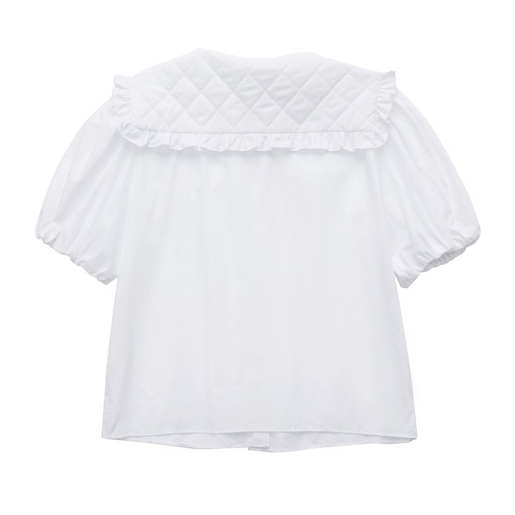 Áo Sơ Mi Cổ Búp Bê Tay Ngắn Phồng Họa Tiết Kẻ Sọc Nhiều Lớp Thời Trang Mùa Hè Zara223537030