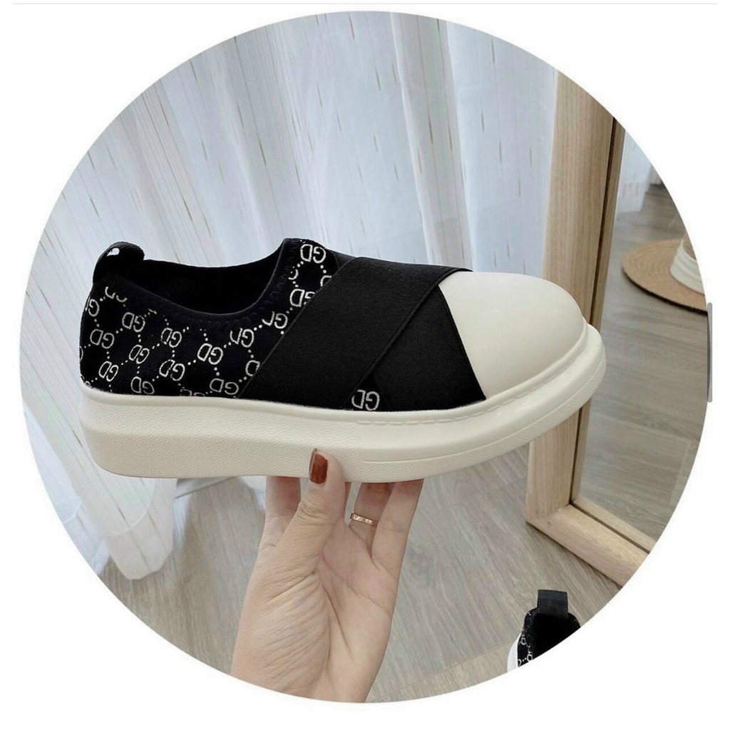 Giày Trắng Nữ Màu Đen Phiên Bản Mới Hàn Quốc Daisy Lưới Thoáng Khí Của Giày Nền Tảng Sinh Viên- Giayxinhstore